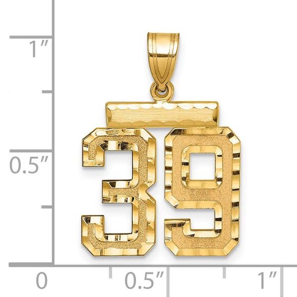 14K Yellow Gold, Varsity Collection, Medium D/C Pendant Number 39 - Picture 2 of 3